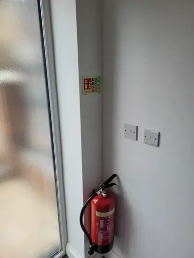 Fire extinguisher installed at block of flats